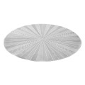 Diagonal Round Silver Vinyl Placemat 38 cm