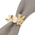 Bloom Napkin Rings Shiny Gold, Set of 4