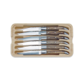 Laguiole Premium Steak Knife Bois Clair Handle, Set of 6 