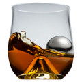 Rox & Roll Whisky Glass 300ml with Stainless Steel Ice Ball, Tongue and Pouch
