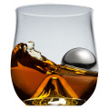 Rox & Roll Whiskey Glass 300 ml with Stainless Steel Ice Ball, Tong and Pouch