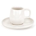 Mesa Ceramics Uno Bianco Tasse à Espresso et Soucoupe en Grès, 75 ml