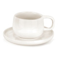 Mesa Ceramics Uno Bianco Tasse à thé et Soucoupe en Grès, 225 ml