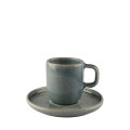 Mesa Ceramics Uno Speckle Blue Tasse à Espresso et Soucoupe en Grès 75ml 
