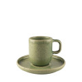 Mesa Ceramics Uno Speckle Green Tasse à Espresso et Soucoupe en Grès 70ml 